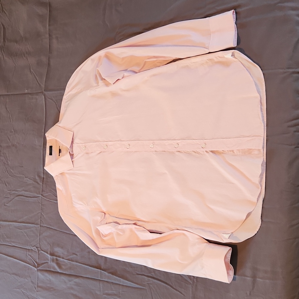 Men's J Crew Ludlow Slim Cotton Dress Shirt, Pink Pinstripe, Size M